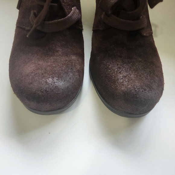 Naturalizer Brown Suede Ankle Booties Sz 6.5 Hotter N5 Comfort Suede Leather - Picture 12 of 12